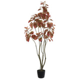 Vickerman Artificial Red Potted Rogot Rurple Tree, 4'