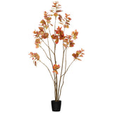 Vickerman Artificial Red Potted Rogot Rurple Tree, 5'