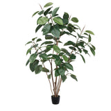 Vickerman Potted Artificial Green Rubber Tree, 5'