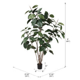Vickerman Potted Artificial Green Rubber Tree