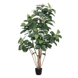 Vickerman Potted Artificial Green Rubber Tree, 6'