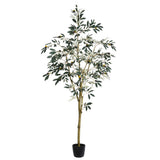 Vickerman Artificial Potted Olive Tree, 6'