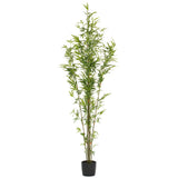 Vickerman Artificial Potted Mini Bamboo Tree, 7'