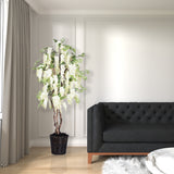 Vickerman Artificial White Wisteria Tree