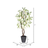 Vickerman Artificial White Wisteria Deluxe