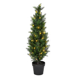 Vickerman Artificial Cedar Tree In Pot UV, 3', Warm White 3mm LED