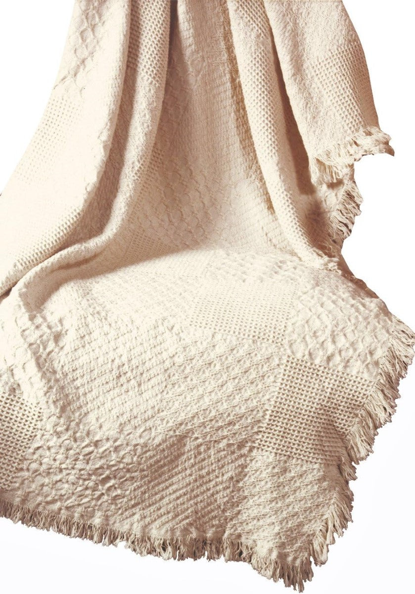Textured Block 2-Layer Throw Blanket 46" x 60" By Manual Woodworkers & Weavers