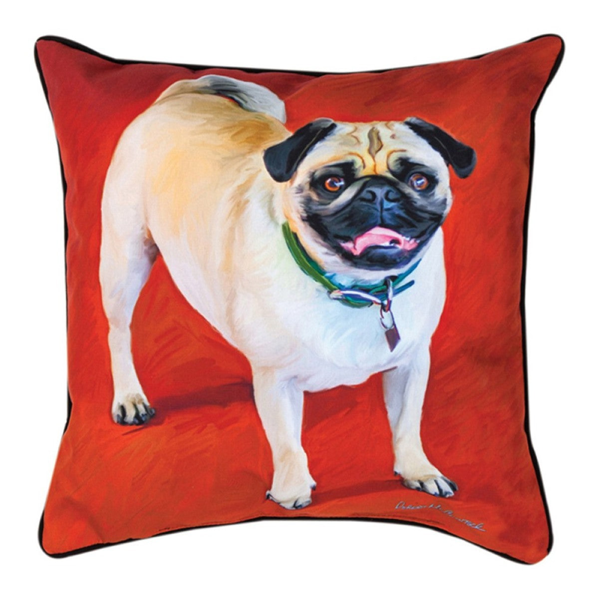 The Pug Throw Pillow By Manual Woodworkers & Weavers