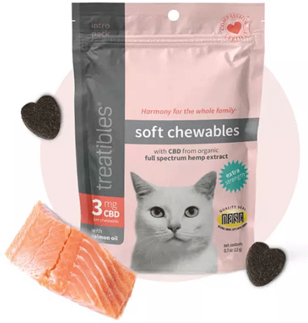 King Wholesale Treatibles Extra Strength with Salmon Oil 3 mg CBD for Cats Soft Chewables