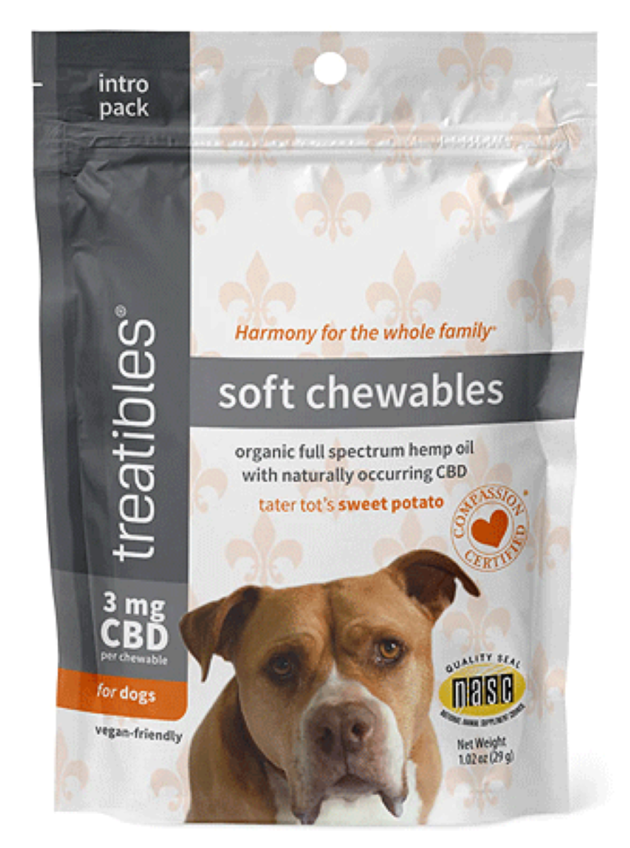 Treatibles Tater Tot's Sweet Potato 3 mg CBD for Dogs Soft Chewables