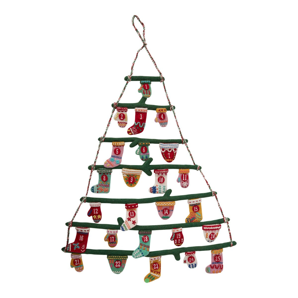 Stitched Tree Advent Calendar By Accent Decor