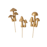 Troop Gold Mushroom Plant Sticks (4 Sets of 3) By Accent Decor