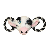 Tug-a-Mal Squeaky Tug Dog Toy - Cow / Medium