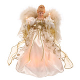 Vickerman Angel Lighted Tree Topper Fiber Optic, 12", Gold / White