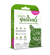 Vetality Naturals Flea & Tick Topicals for Cats, 3 Doses