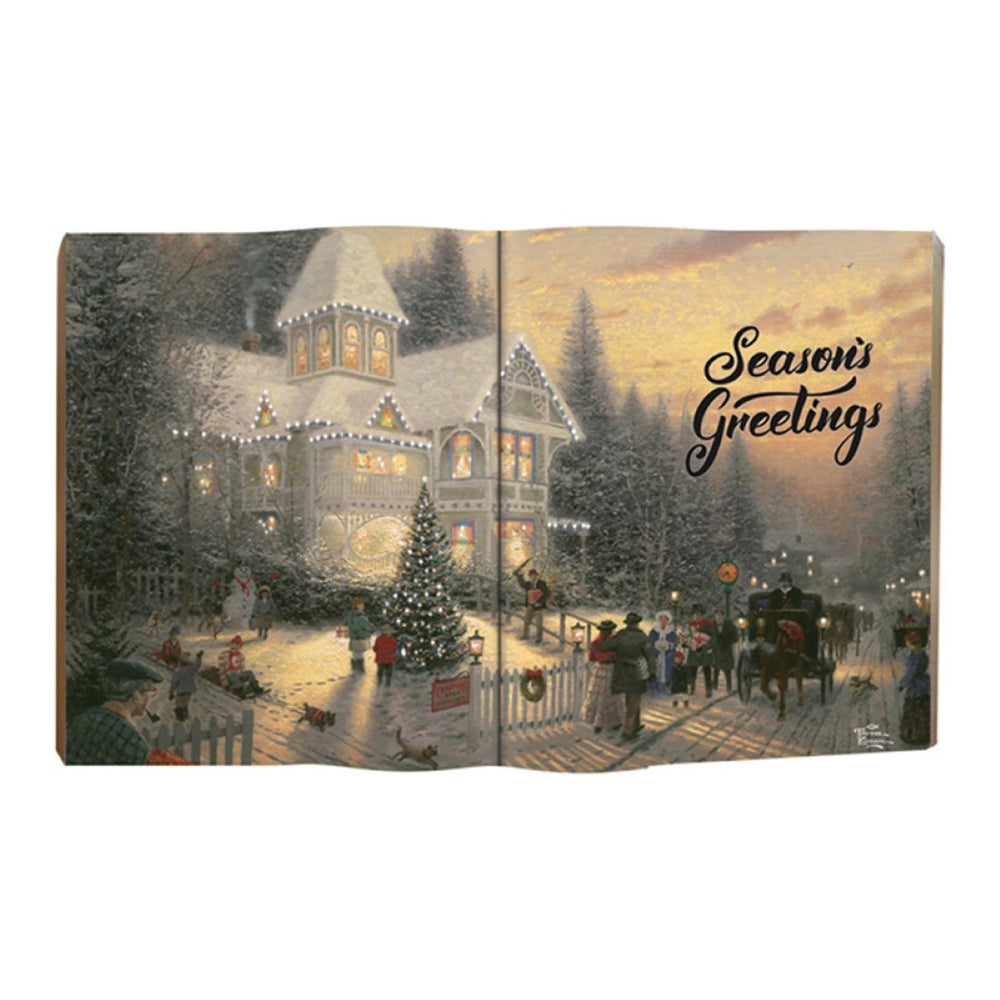 Victorian Christmas Fiber Optic Book 14" x 9" By Thomas Kinkade Studios