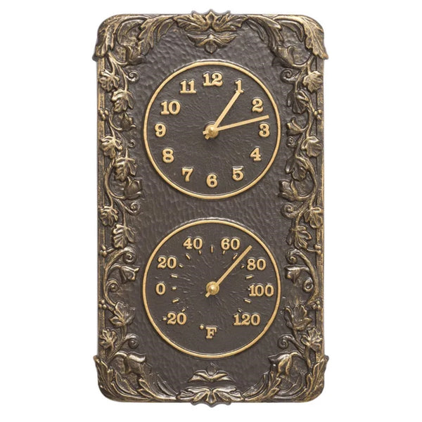 Whitehall Products Whitehall Acanthus Indoor Outdoor Wall Clock & Thermometer