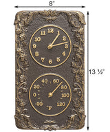 Whitehall Acanthus Indoor Outdoor Wall Clock & Thermometer