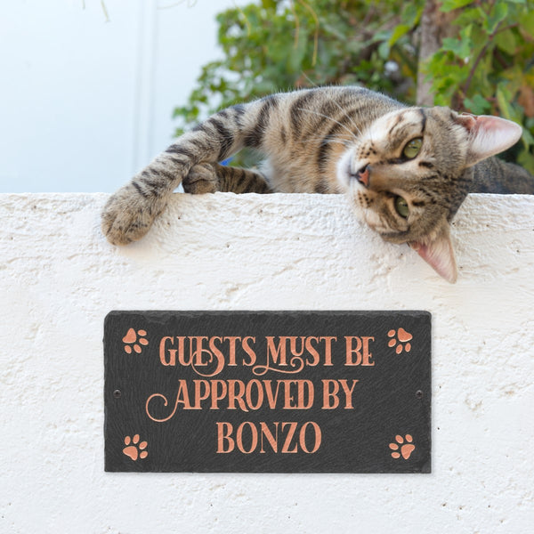 Whitehall Products Whitehall Products Pet Approved Personalized Etched Wall Slate Sign (4 Styles)