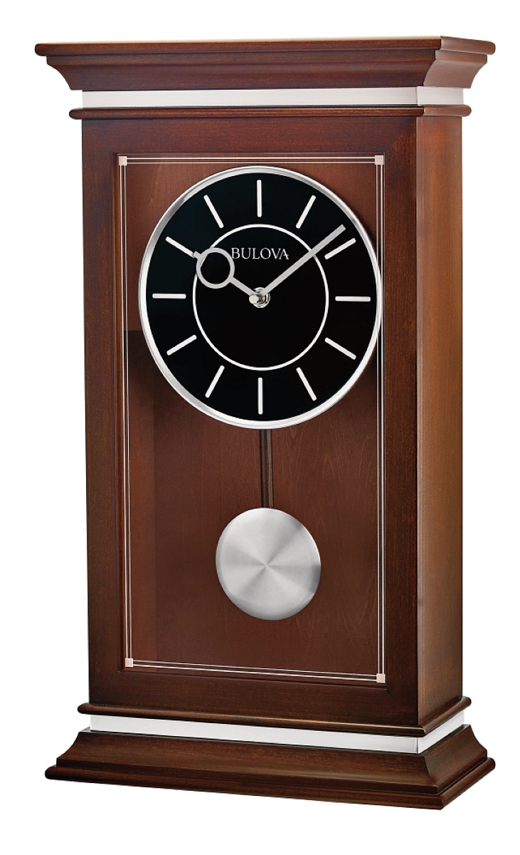 Bulova B1850 Westport Chiming Dark Espresso Tabletop Mantel Clock