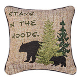 What Happens In The Wood Throw Pillow 12" x 12" By Manual Woodworkers & Weavers