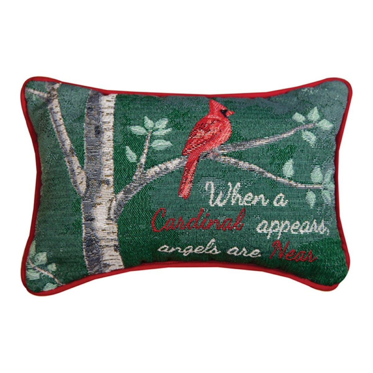 When A Cardinal Appears Word Throw Pillow By Manual Woodworkers & Weavers