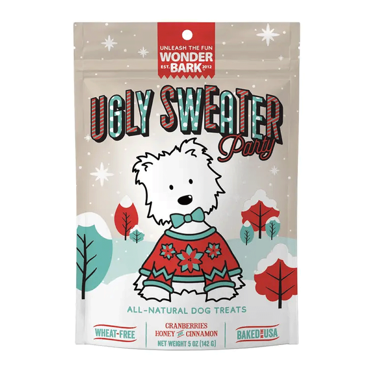 Wonder Bark Ugly Sweater Party Dog Treats, 5 oz