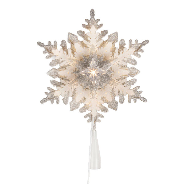 Vickerman Vickerman LED White 6 Point Snowflake Tree Topper, Motion Light Cast