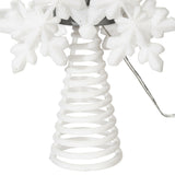 Vickerman LED White 6 Point Snowflake Tree Topper, Motion Light Cast