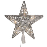 Vickerman 12.5" LED 5 Point Star Tree Topper, Silver