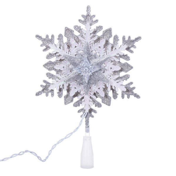 Vickerman Vickerman Silver-White Snowflake Tree Topper