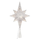 Vickerman 14.5" LED 8 Point Bethlehem Star Tree Topper, Silver