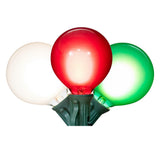 Vickerman G50 Glass Filament LED Light Set, Red/White/Green
