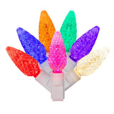 Vickerman C6 LED Christmas Light Set, White Wire, 100 Lights, 34', Multi-Colored