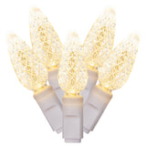 Vickerman C6 LED Christmas Light Set, White Wire, 100 Lights, 34', Warm White