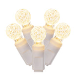 Vickerman G12 Berry LED Christmas Light Set, White Wire, 100 Lights, 34', Warm White