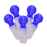 Vickerman G12 Berry LED Christmas Light Set, White Wire, 100 Lights, 34', Blue