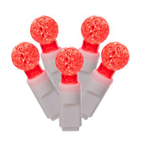 Vickerman G12 Berry LED Christmas Light Set, White Wire, 100 Lights, 34', Red