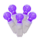 Vickerman G12 Berry LED Christmas Light Set, White Wire, 100 Lights, 34', Purple