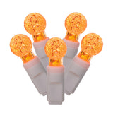 Vickerman G12 Berry LED Christmas Light Set, White Wire, 100 Lights, 34', Orange