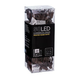 Vickerman 50-Light Frosted Wide Angle LED Christmas Light Set, 25', Brown Wire