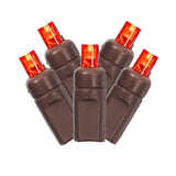 Vickerman 50-Light Stretchable Coaxial Wide Angle LED Christmas Light Set, Brown Wire