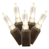 Vickerman Italian Mini LED Christmas Light Set, Brown Wire, 50 Lights, 25'