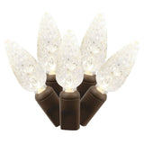 Vickerman 100-Light C6 LED Christmas Light Set, 34', Brown Wire, 100 Lights, 34'