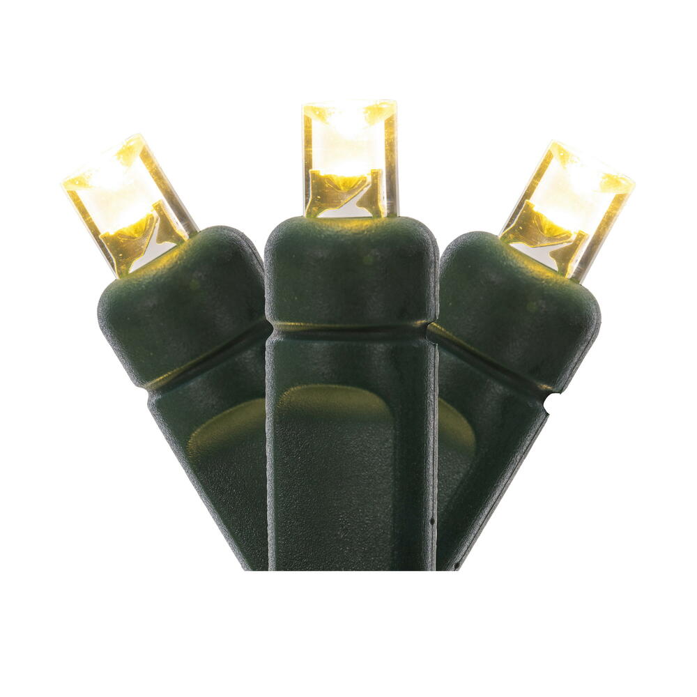 Vickerman 70-Light Wide Angle LED Christmas Light Set, 35', Green Wire, Warm White, Wide Angle