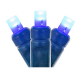 Vickerman 50-Light Frosted Wide Angle LED Christmas Light Set, Green Wire, 50 Lights, 25', Frosted Blue