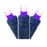 Vickerman 50-Light Frosted Wide Angle LED Christmas Light Set, Green Wire, 50 Lights, 25', Frosted Purple