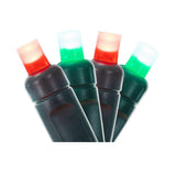 Vickerman 50-Light Frosted Wide Angle LED Christmas Light Set, Green Wire, 50 Lights, Frosted Red/Green