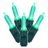 Vickerman Italian Mini LED Christmas Light Set, Green Wire, 50 Lights, 25', Green