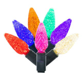 Vickerman C6 LED Christmas Light Set, Green Wire, 50 Lights, 25', Multi-Colored